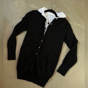 Vince Black cashmere Cardigan Sweater with collar